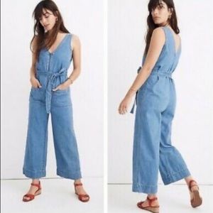 Madewell Denim Sleeveless Zipper Jumpsuit Size 2